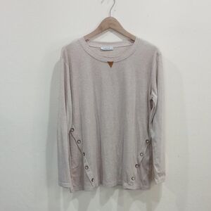 Harhay Beige Knit Shirt With Elbow Patches, Size L